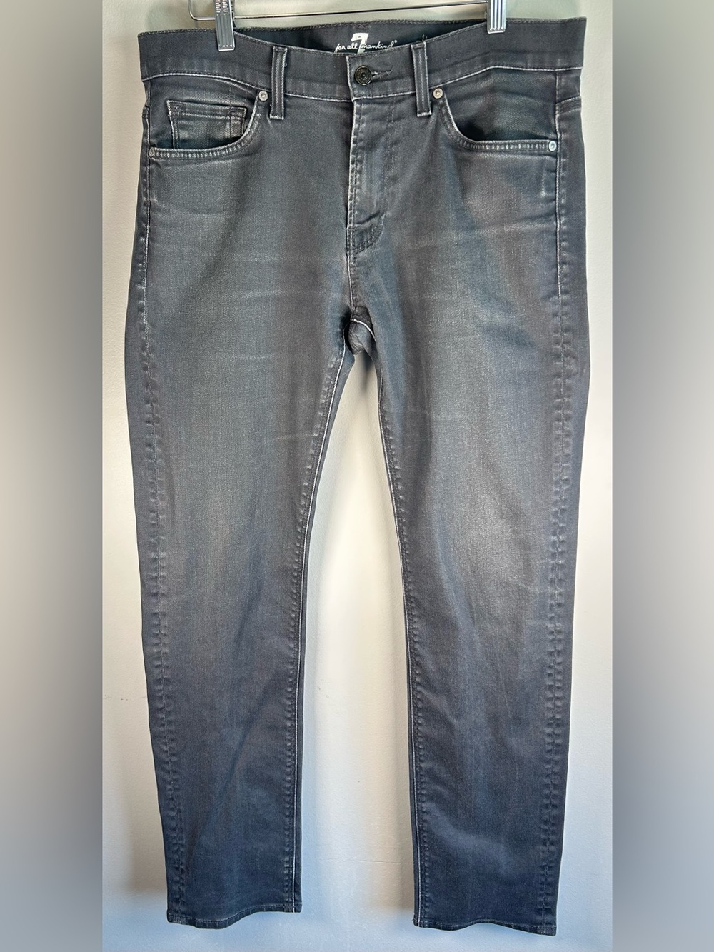 7 For All Mankind Men's Denim Jeans Size 33X33 Slimmy Gray 010461 Stretch